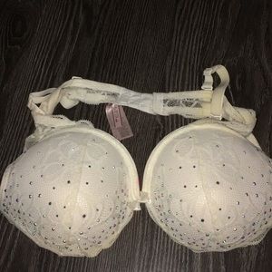 White Rhinestone Bra